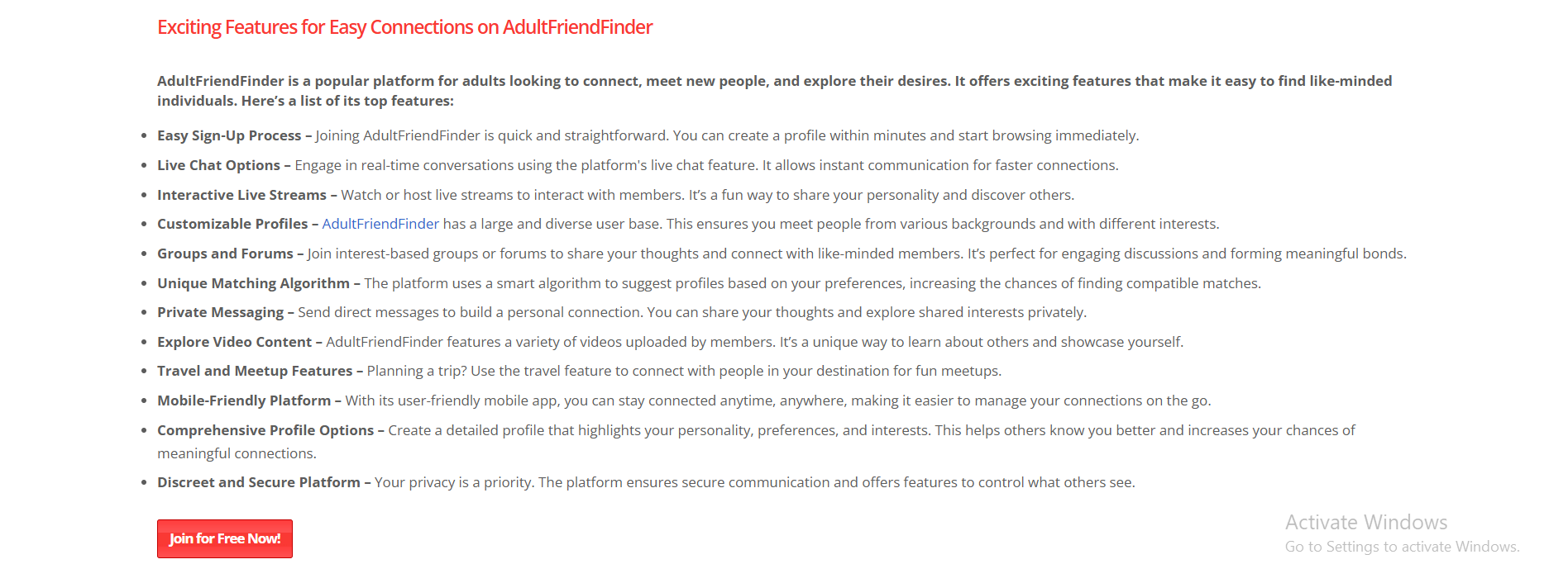 Adult friend finder
